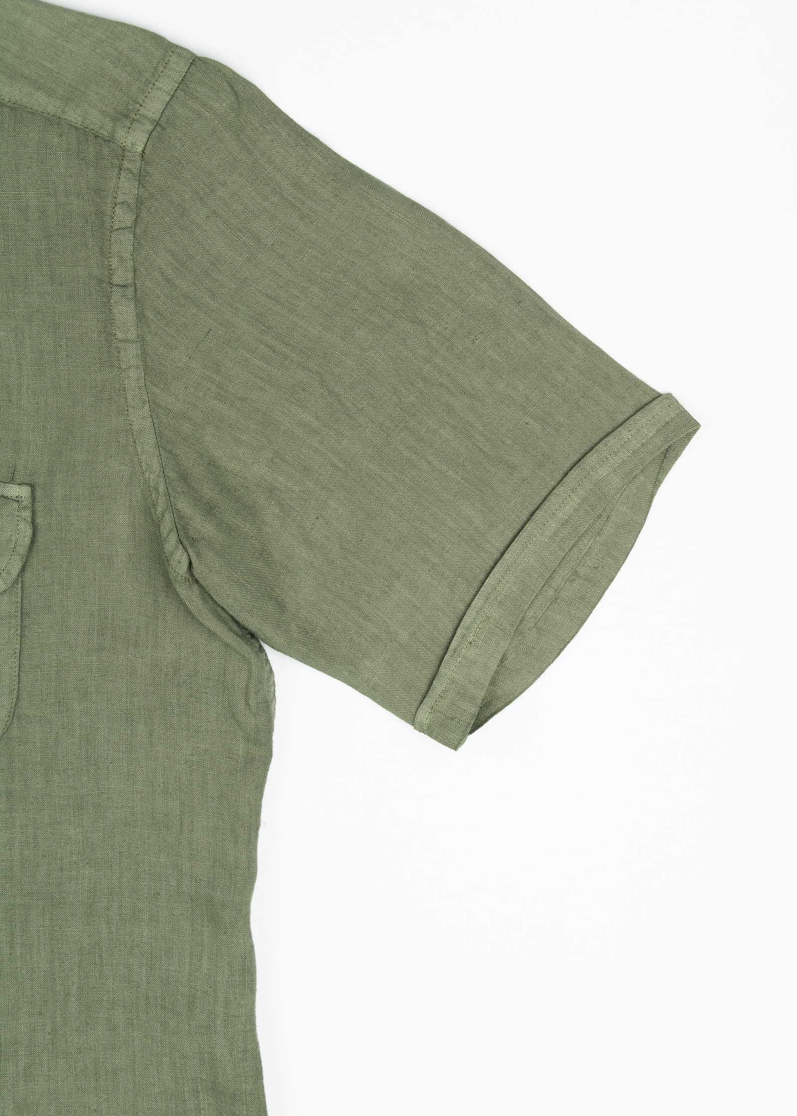 LINEN SHIRT WITH POCKETS, SHORT SLEEVE