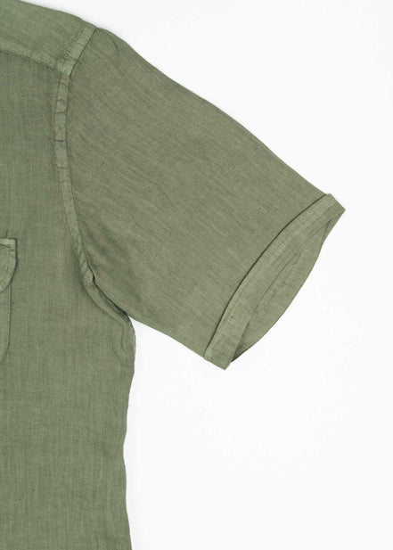 LINEN SHIRT WITH POCKETS, SHORT SLEEVE