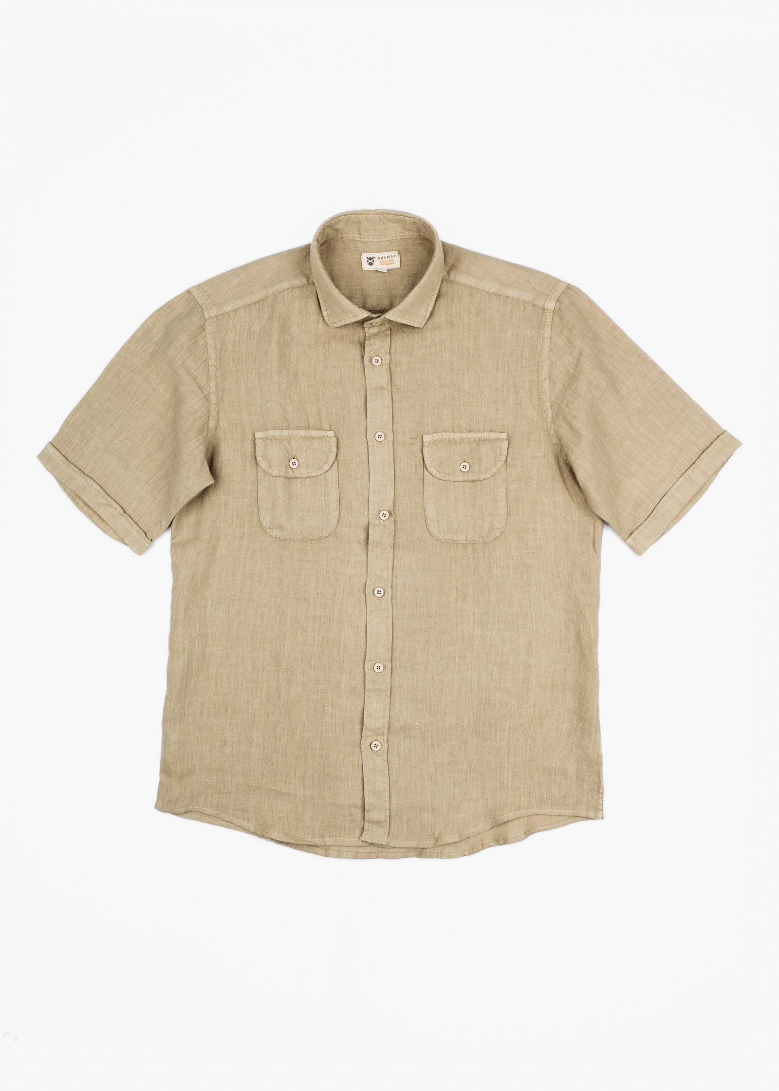 LINEN SHIRT WITH POCKETS, SHORT SLEEVE