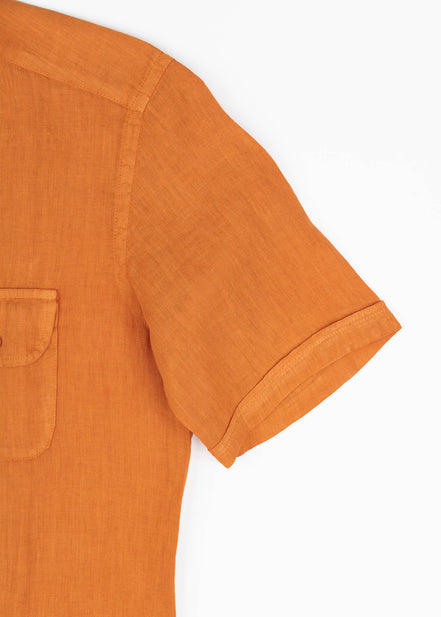 LINEN SHIRT WITH POCKETS, SHORT SLEEVE