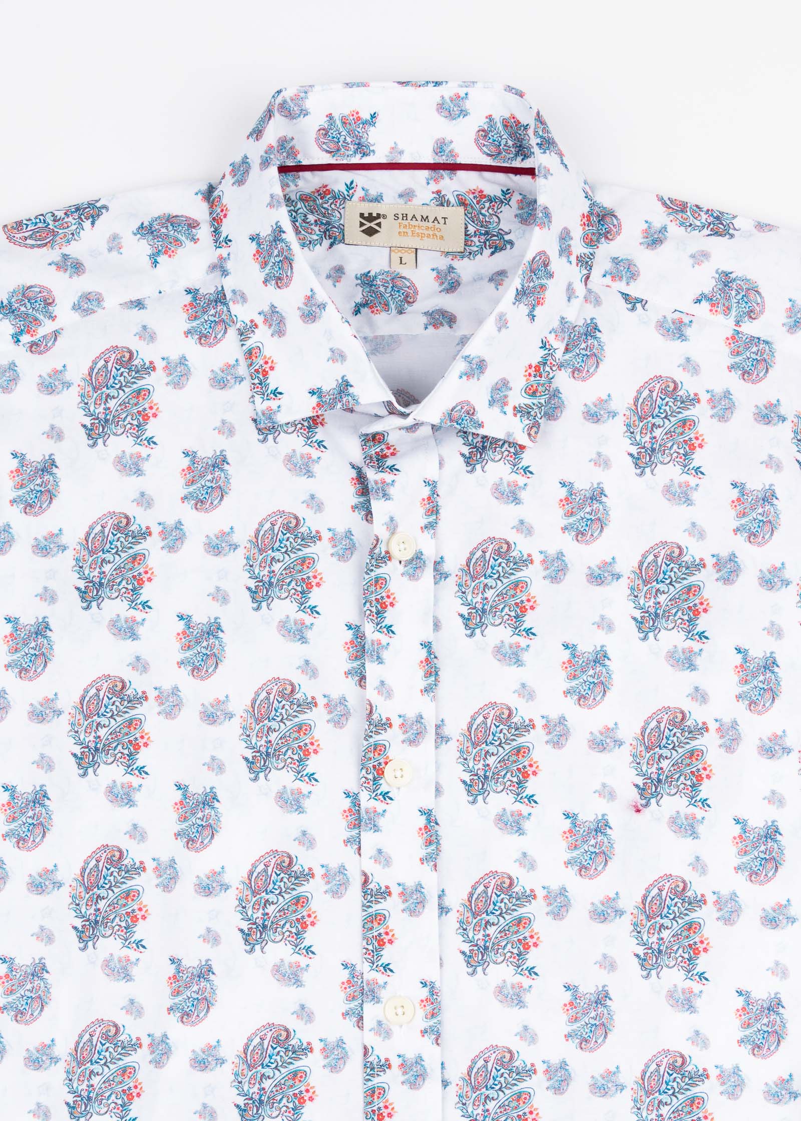 ML EST ALG/ELAST PAISLEY SHIRT