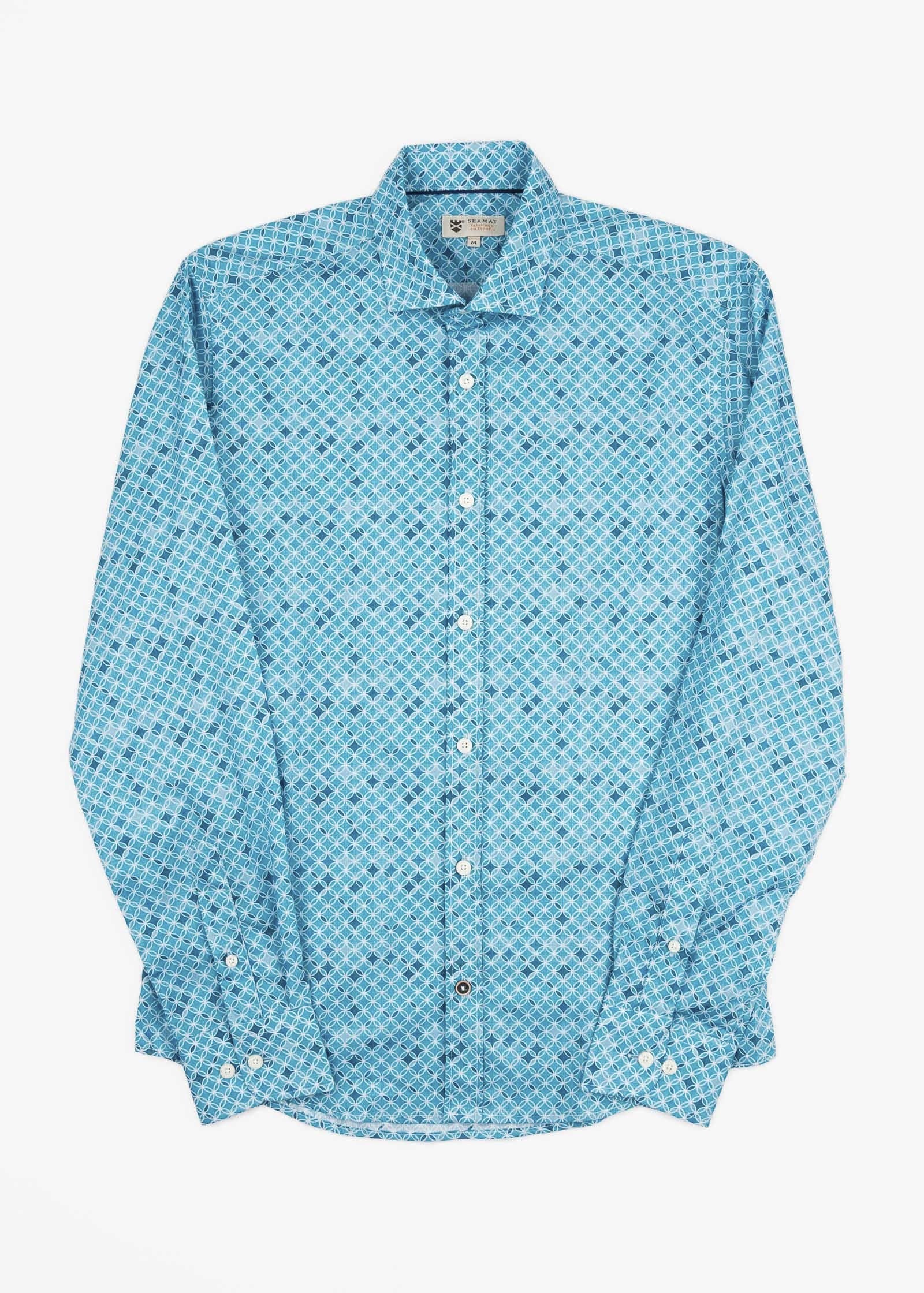 SHIRT ML ALG/ORG DENIM CIRCLES