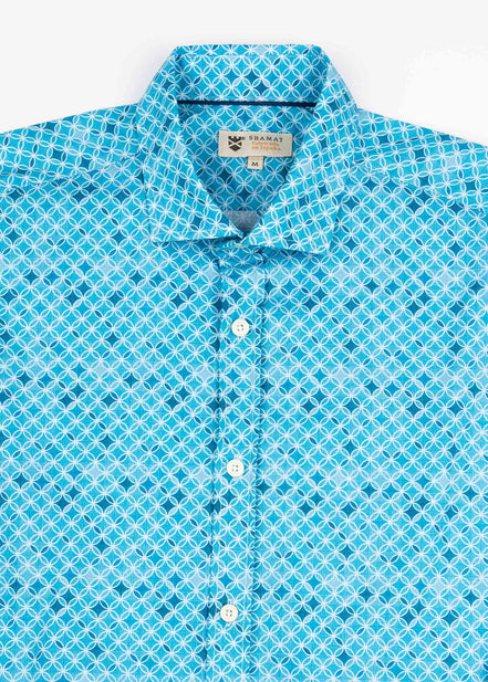 SHIRT ML ALG/ORG DENIM CIRCLES