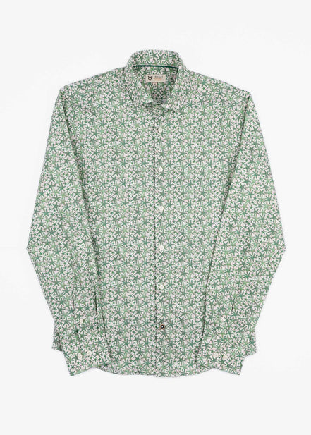 Camisola de manga comprida em voile estampado