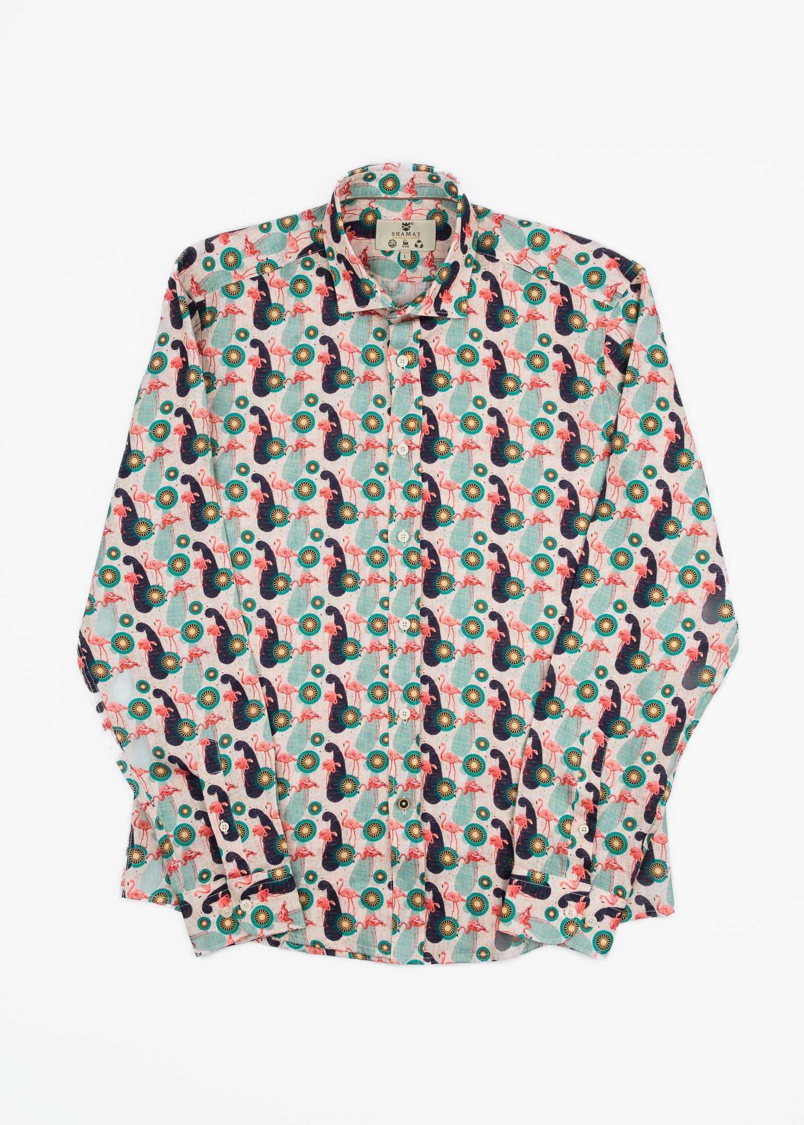 CAMISA DE LINHO ESTAMPADA