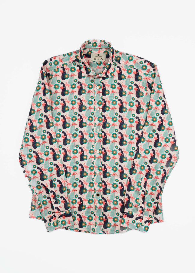 CAMISA DE LINHO ESTAMPADA