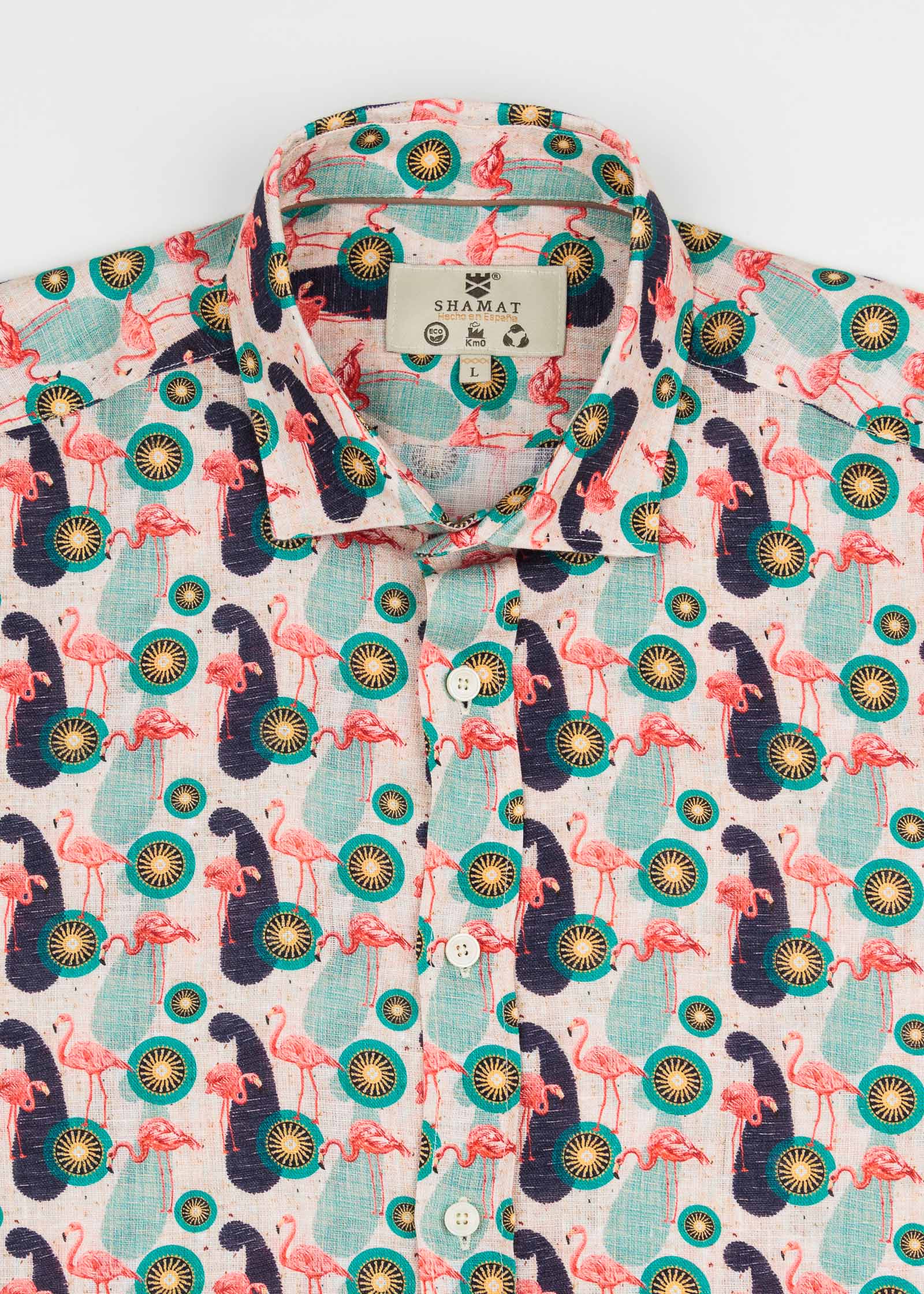 CAMISA DE LINHO ESTAMPADA