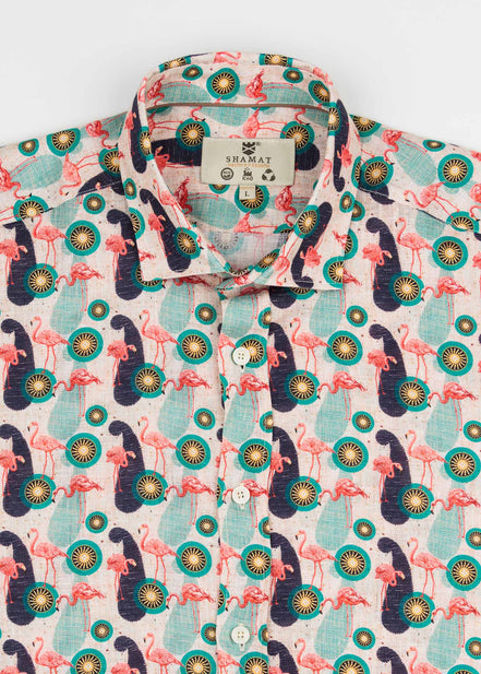 CAMISA DE LINHO ESTAMPADA
