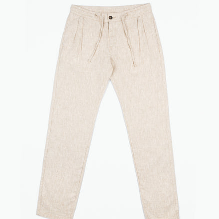 Linen trousers with darts