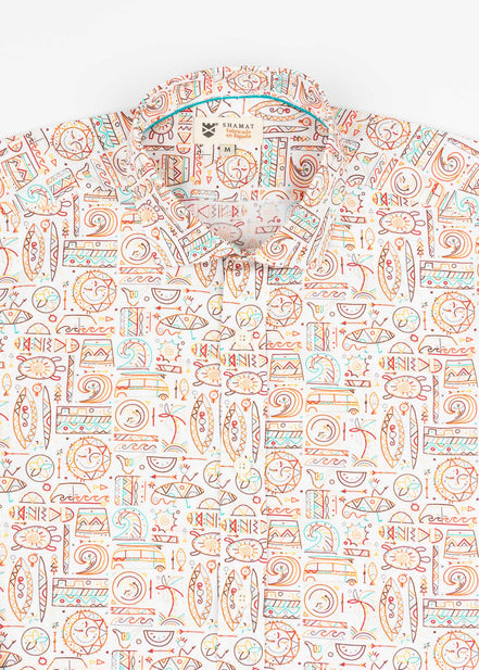 CAMISA ESTAMPADA COM ELÁSTICO PARADISE