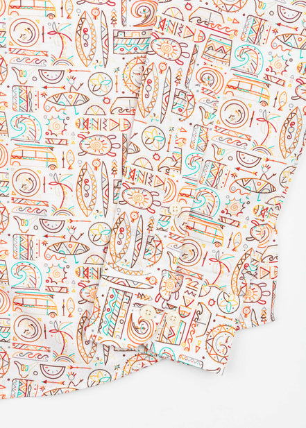 CAMISA ESTAMPADA COM ELÁSTICO PARADISE