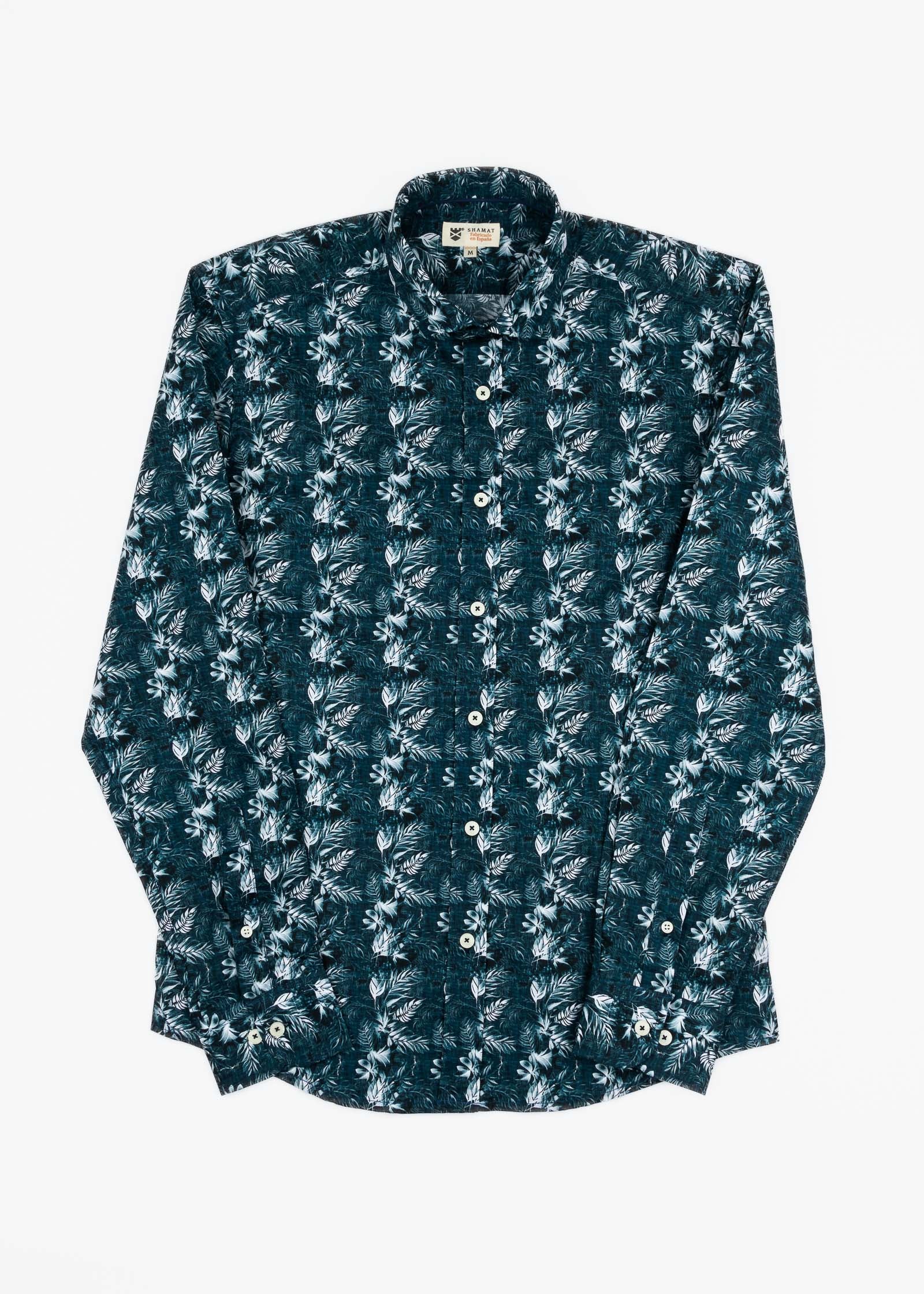CYANOTYPE ELASTAN PRINTED SHIRT