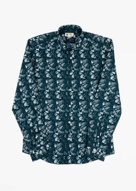 CYANOTYPE ELASTAN PRINTED SHIRT