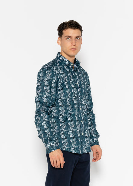 CYANOTYPE ELASTAN PRINTED SHIRT