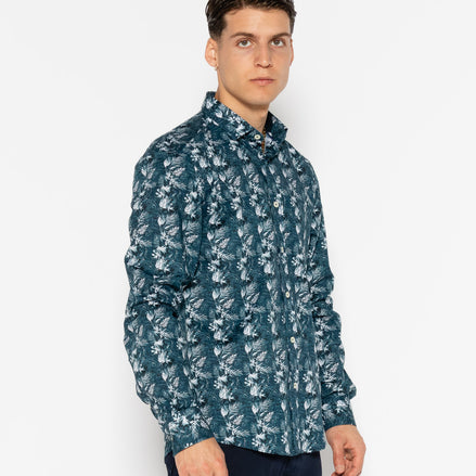 CYANOTYPE ELASTAN PRINTED SHIRT