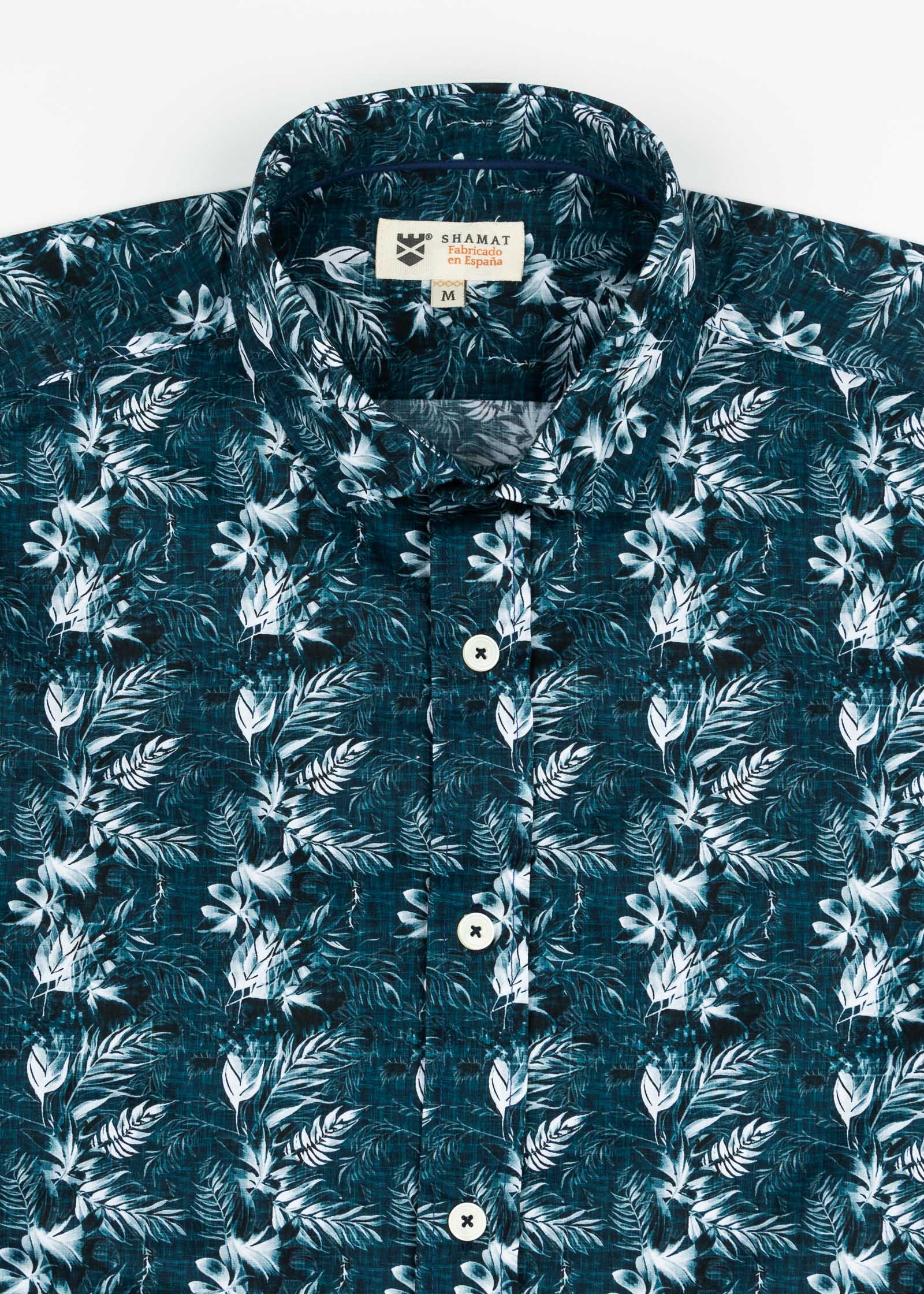 CYANOTYPE ELASTAN PRINTED SHIRT