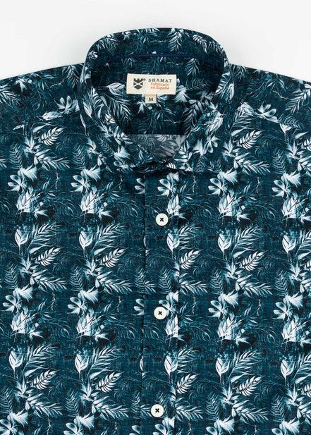 CYANOTYPE ELASTAN PRINTED SHIRT