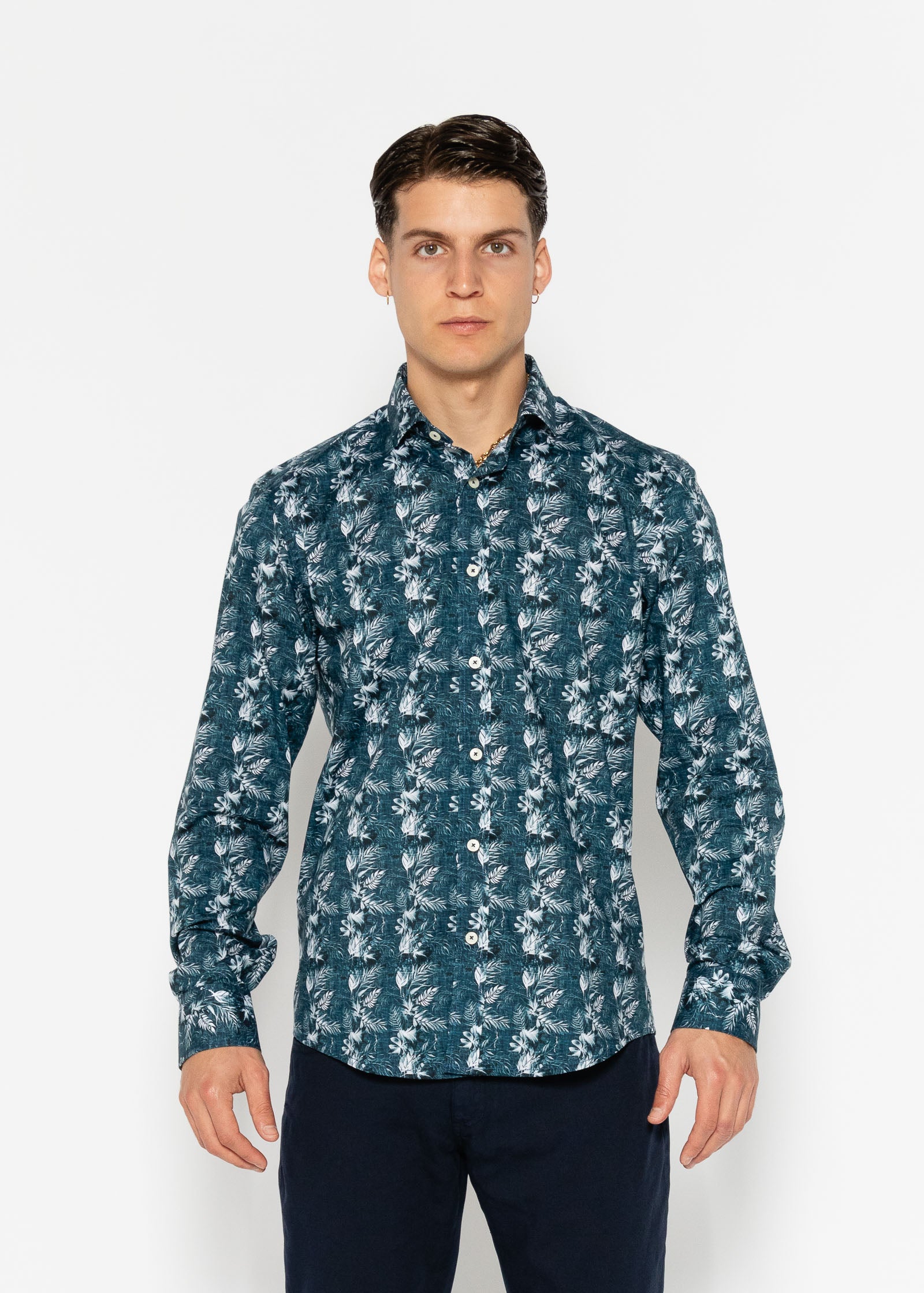 CYANOTYPE ELASTAN PRINTED SHIRT