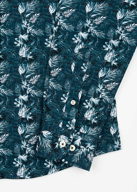 CYANOTYPE ELASTAN PRINTED SHIRT