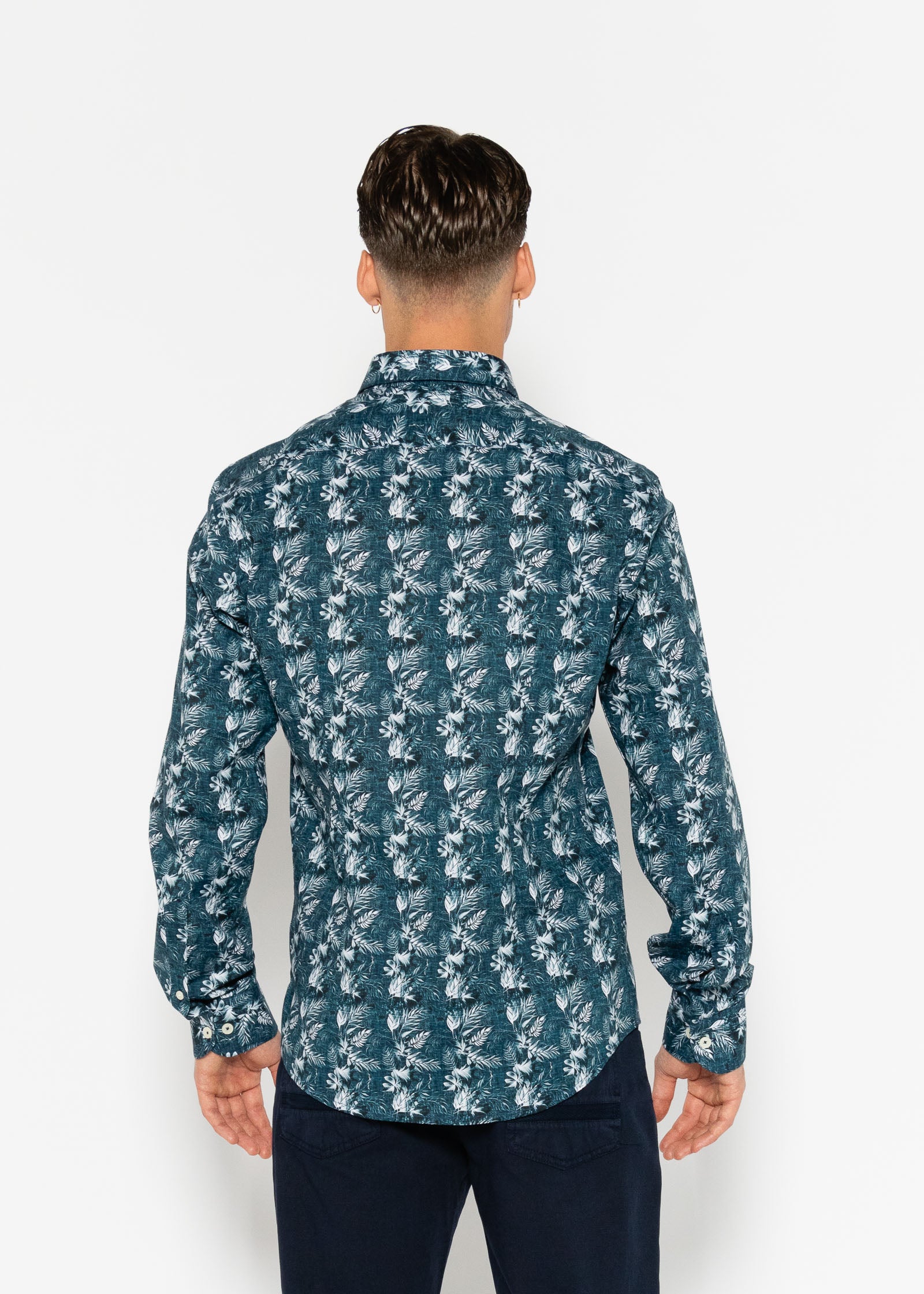 CYANOTYPE ELASTAN PRINTED SHIRT