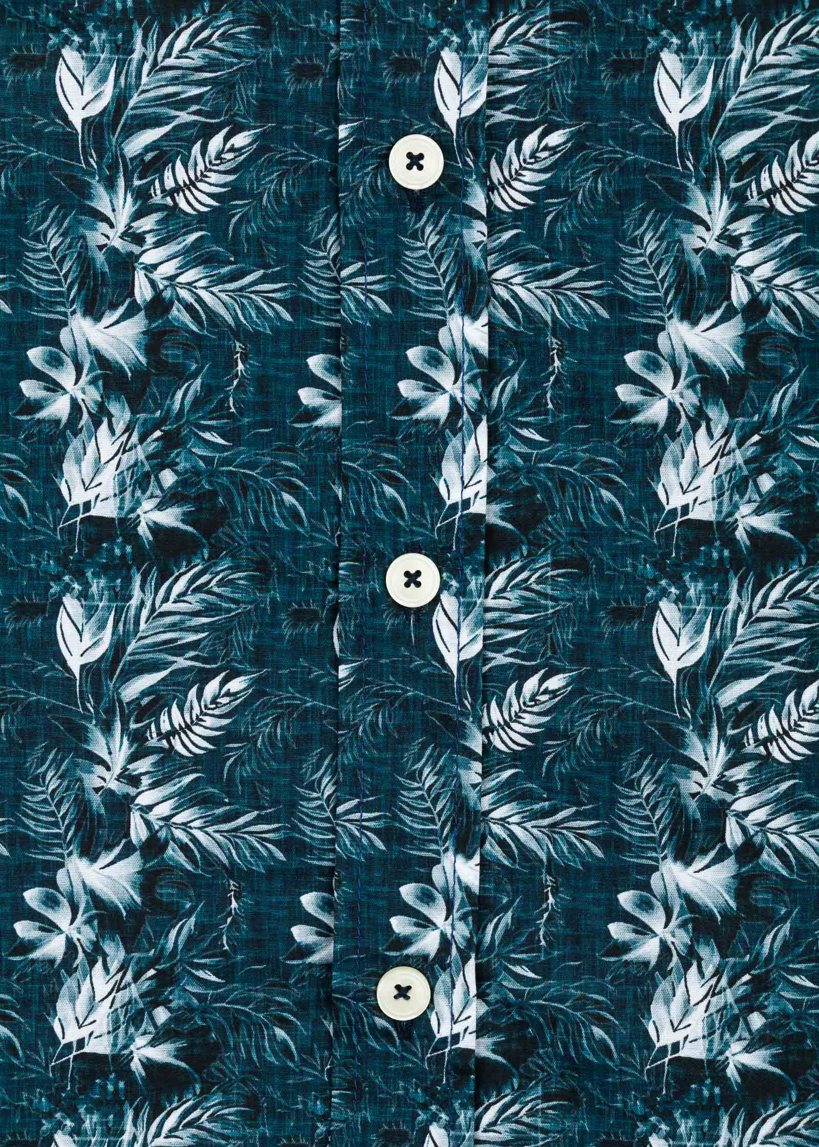 CYANOTYPE ELASTAN PRINTED SHIRT