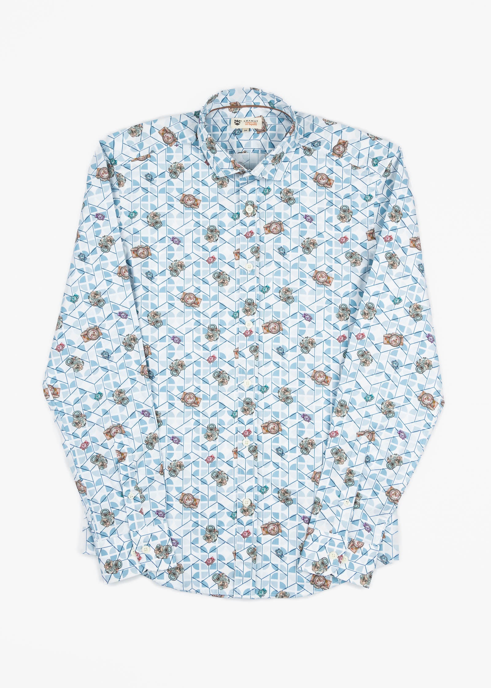 PRINTED ELASTANE TRAVEL SHIRT