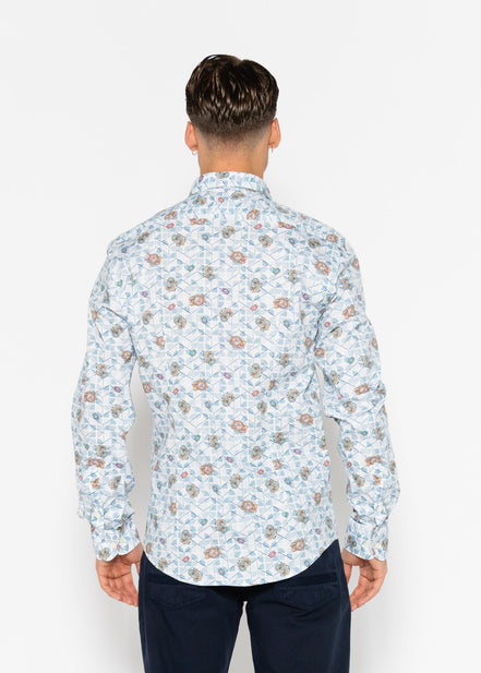 PRINTED ELASTANE TRAVEL SHIRT