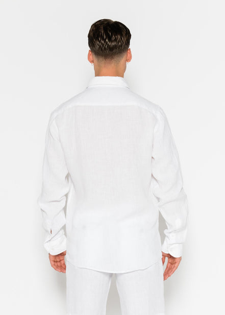 LINEN SHIRT WITH ITALIAN COLLAR