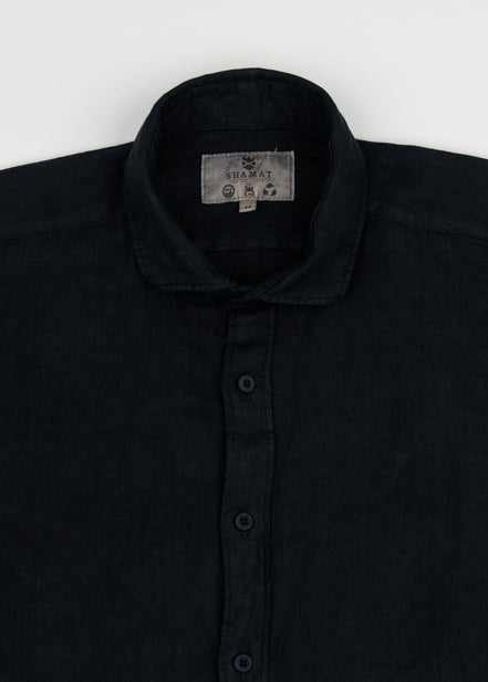 LINEN SHIRT WITH ITALIAN COLLAR