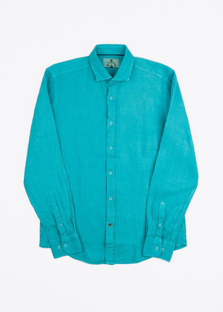 LINEN SHIRT WITH ITALIAN COLLAR