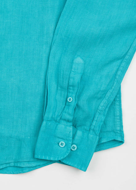 LINEN SHIRT WITH ITALIAN COLLAR