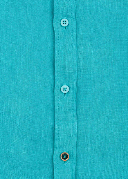 LINEN SHIRT WITH ITALIAN COLLAR