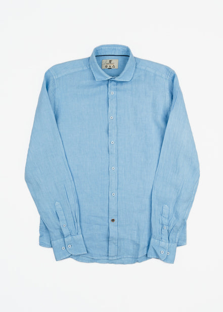 LINEN SHIRT WITH ITALIAN COLLAR
