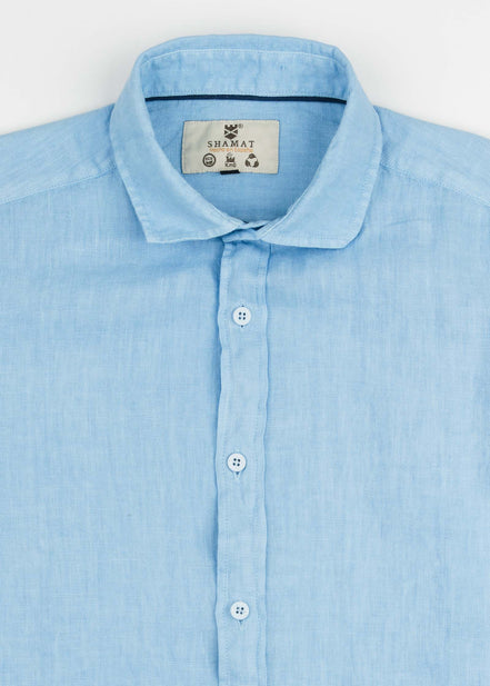 LINEN SHIRT WITH ITALIAN COLLAR