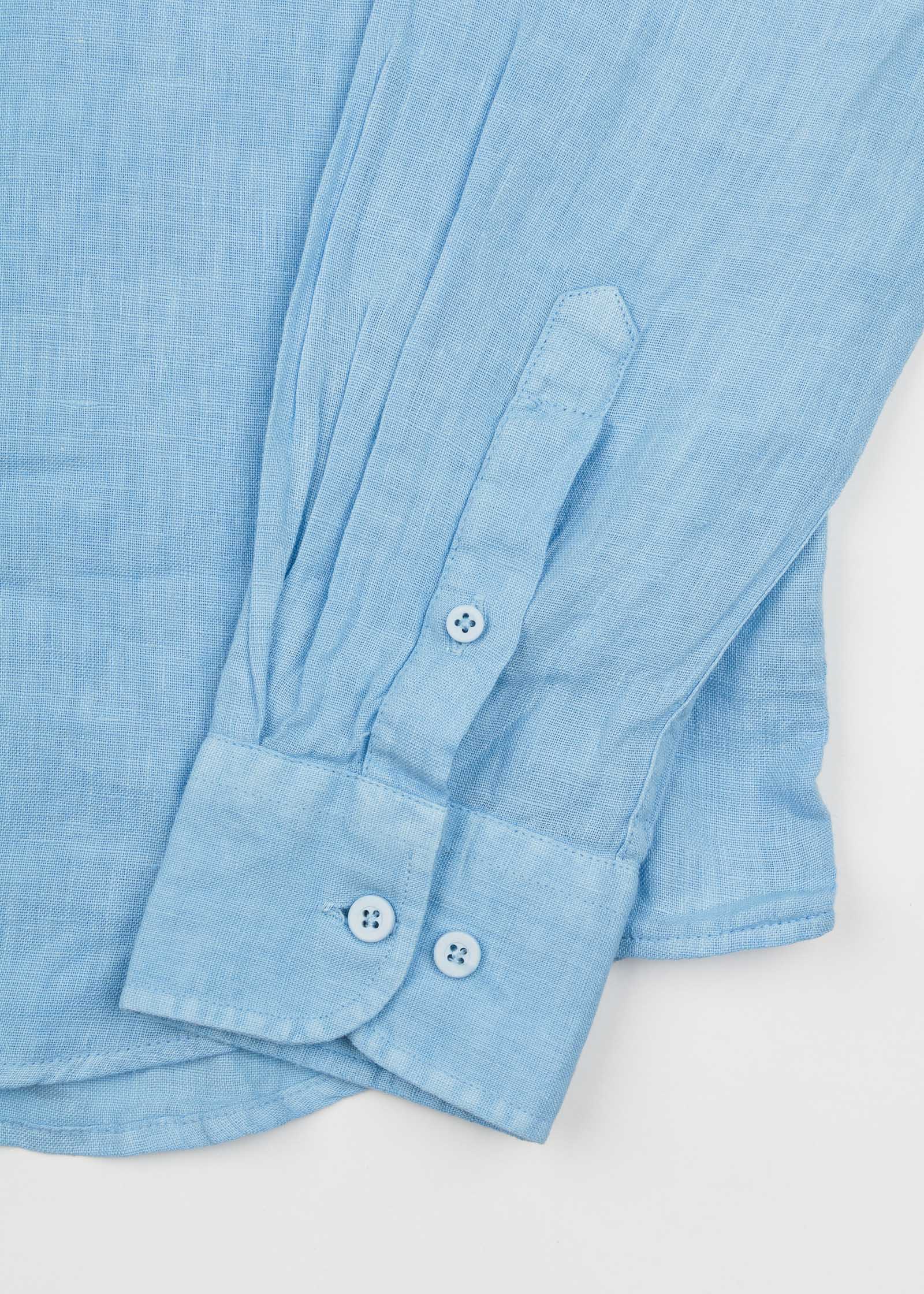LINEN SHIRT WITH ITALIAN COLLAR