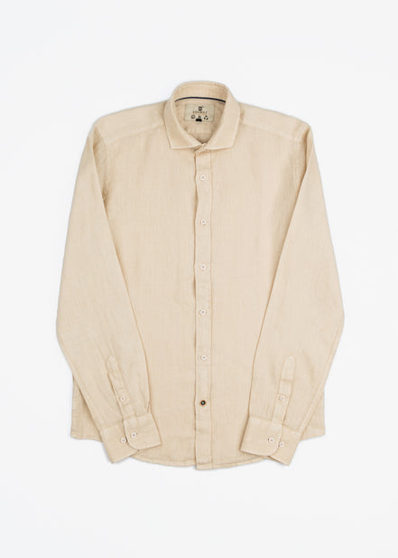 LINEN SHIRT WITH ITALIAN COLLAR