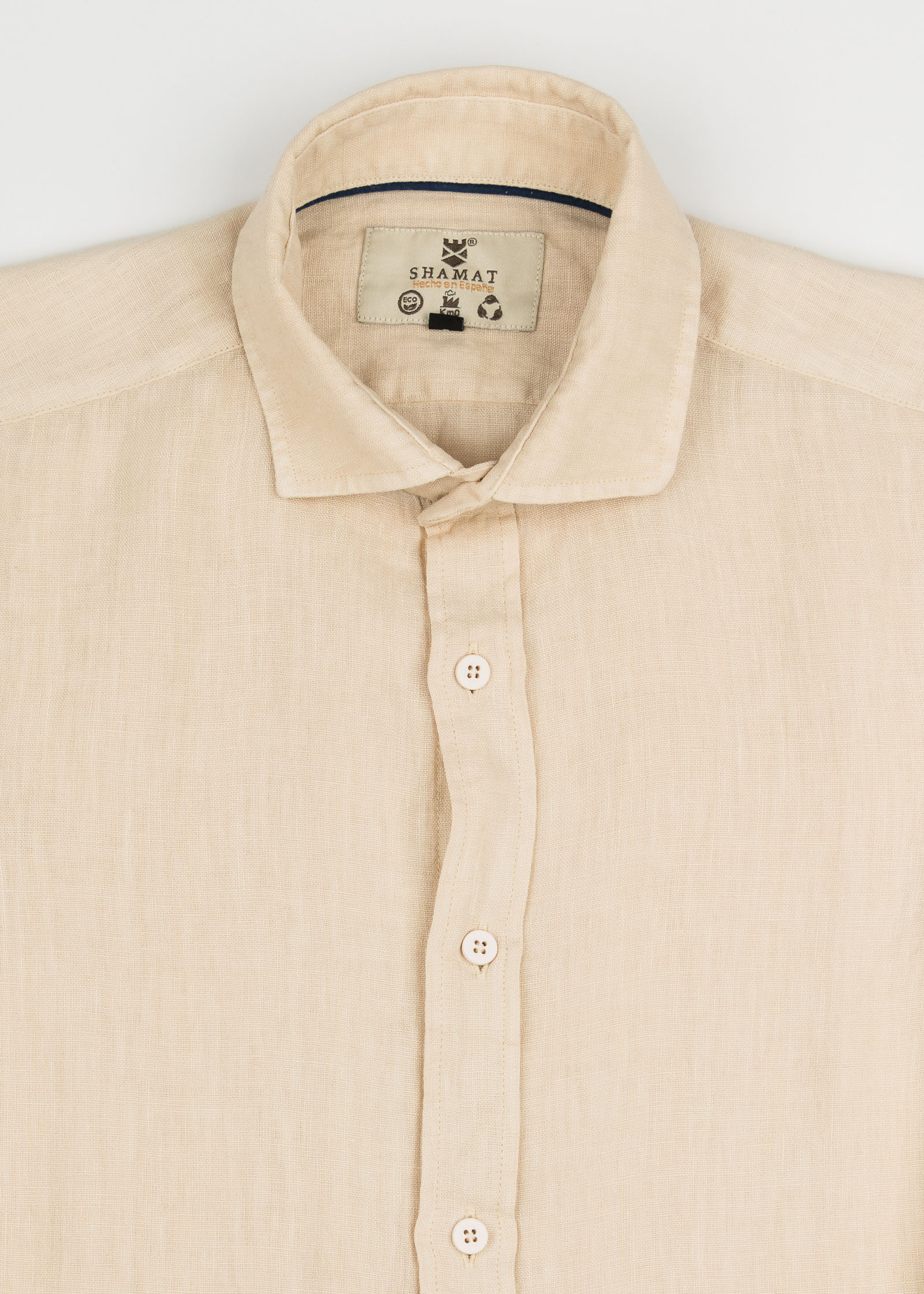 LINEN SHIRT WITH ITALIAN COLLAR