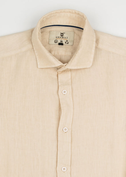 LINEN SHIRT WITH ITALIAN COLLAR