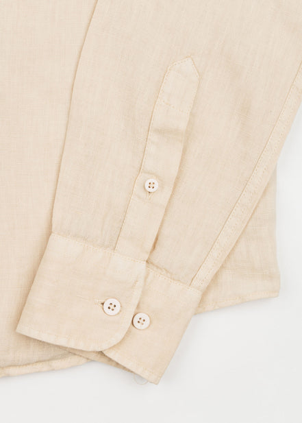 LINEN SHIRT WITH ITALIAN COLLAR