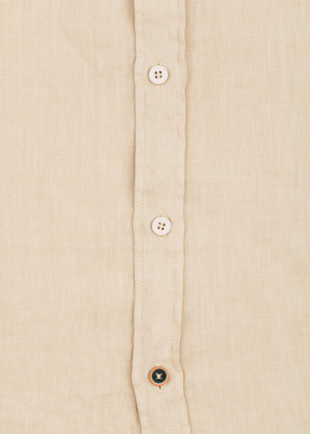 LINEN SHIRT WITH ITALIAN COLLAR