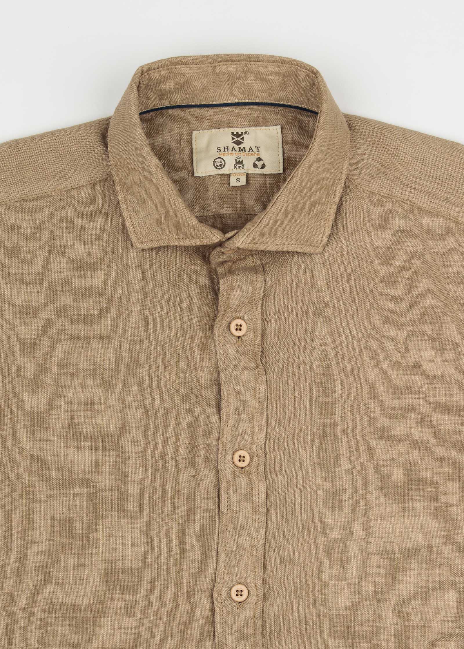 LINEN SHIRT WITH ITALIAN COLLAR