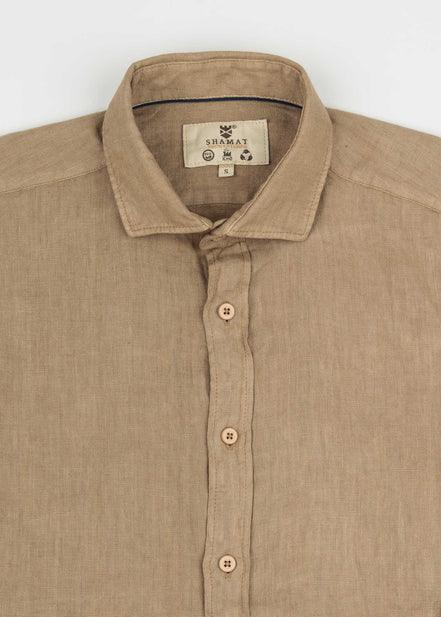 LINEN SHIRT WITH ITALIAN COLLAR