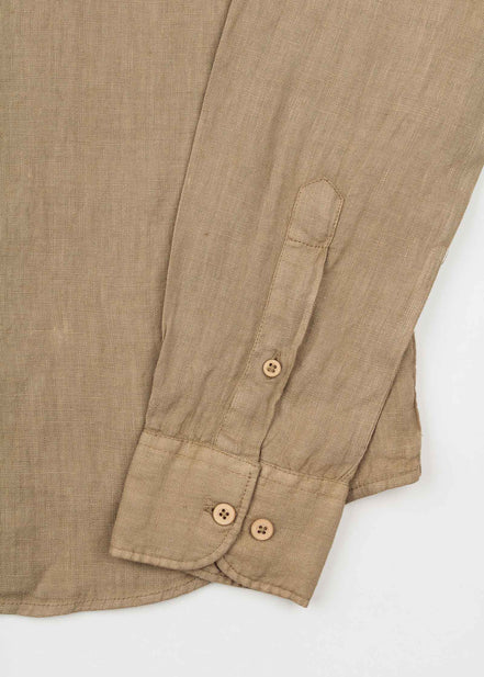 LINEN SHIRT WITH ITALIAN COLLAR