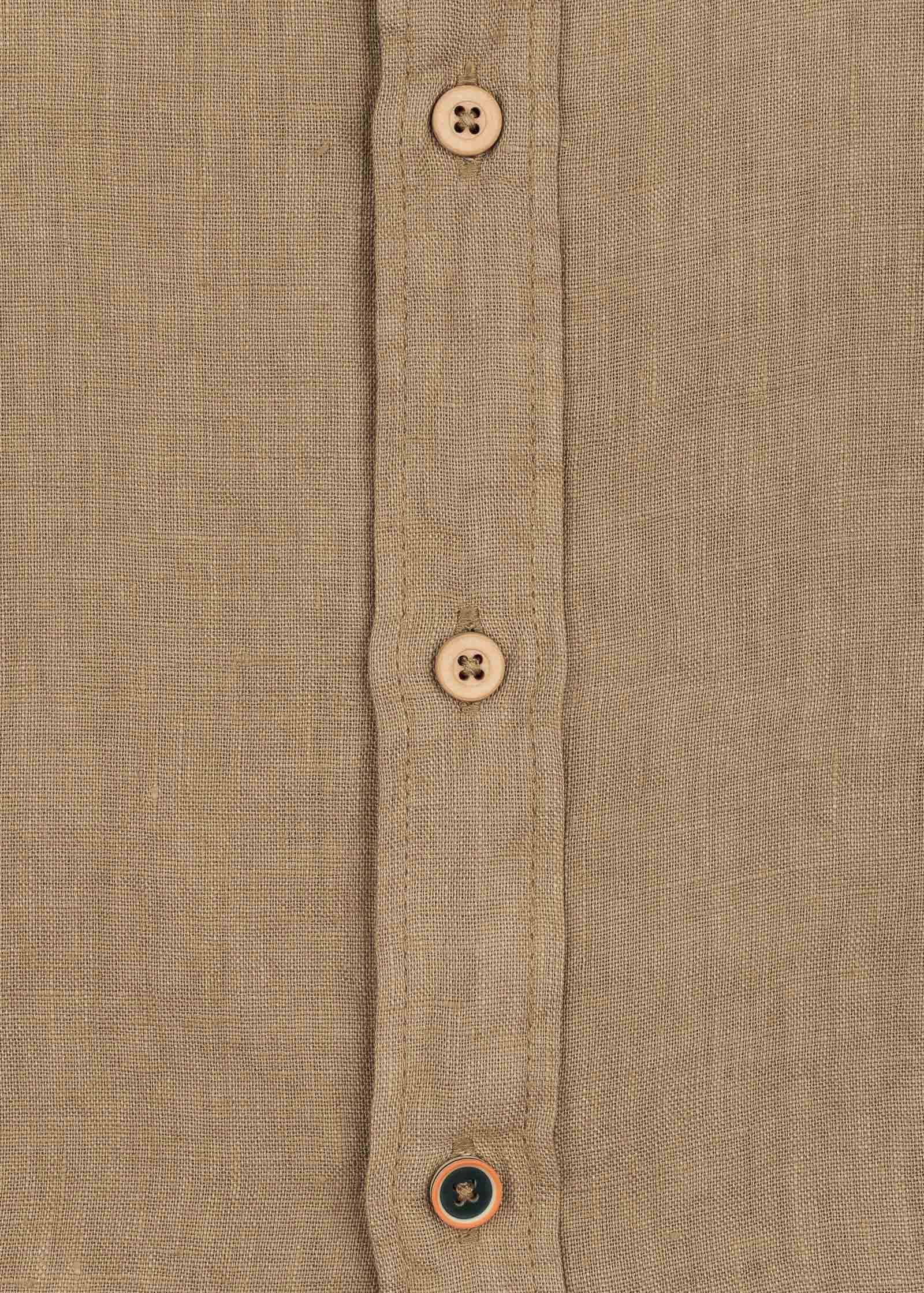 LINEN SHIRT WITH ITALIAN COLLAR