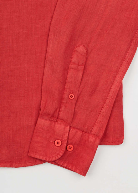LINEN SHIRT WITH ITALIAN COLLAR