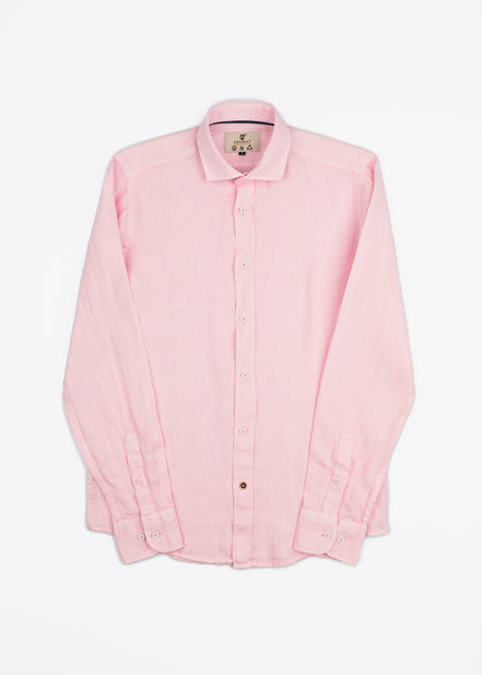 LINEN SHIRT WITH ITALIAN COLLAR