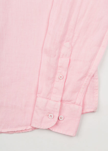 LINEN SHIRT WITH ITALIAN COLLAR