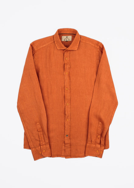 LINEN SHIRT WITH ITALIAN COLLAR