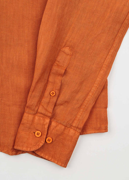 LINEN SHIRT WITH ITALIAN COLLAR