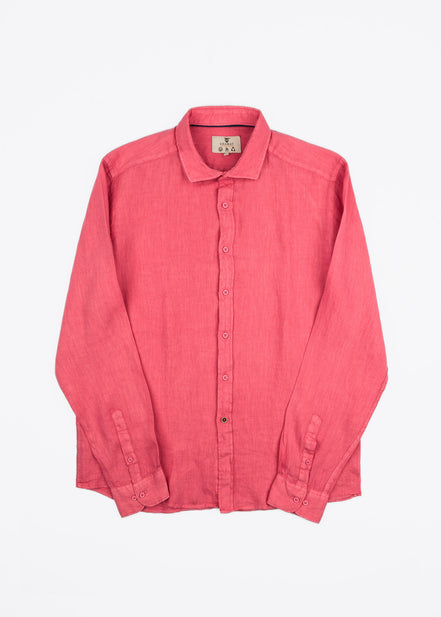 LINEN SHIRT WITH ITALIAN COLLAR